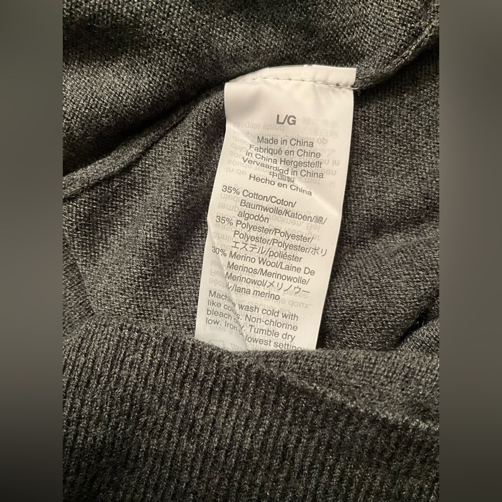 J. Crew Men's Dark Gray V-neck Sweater L - Picture 3 of 3